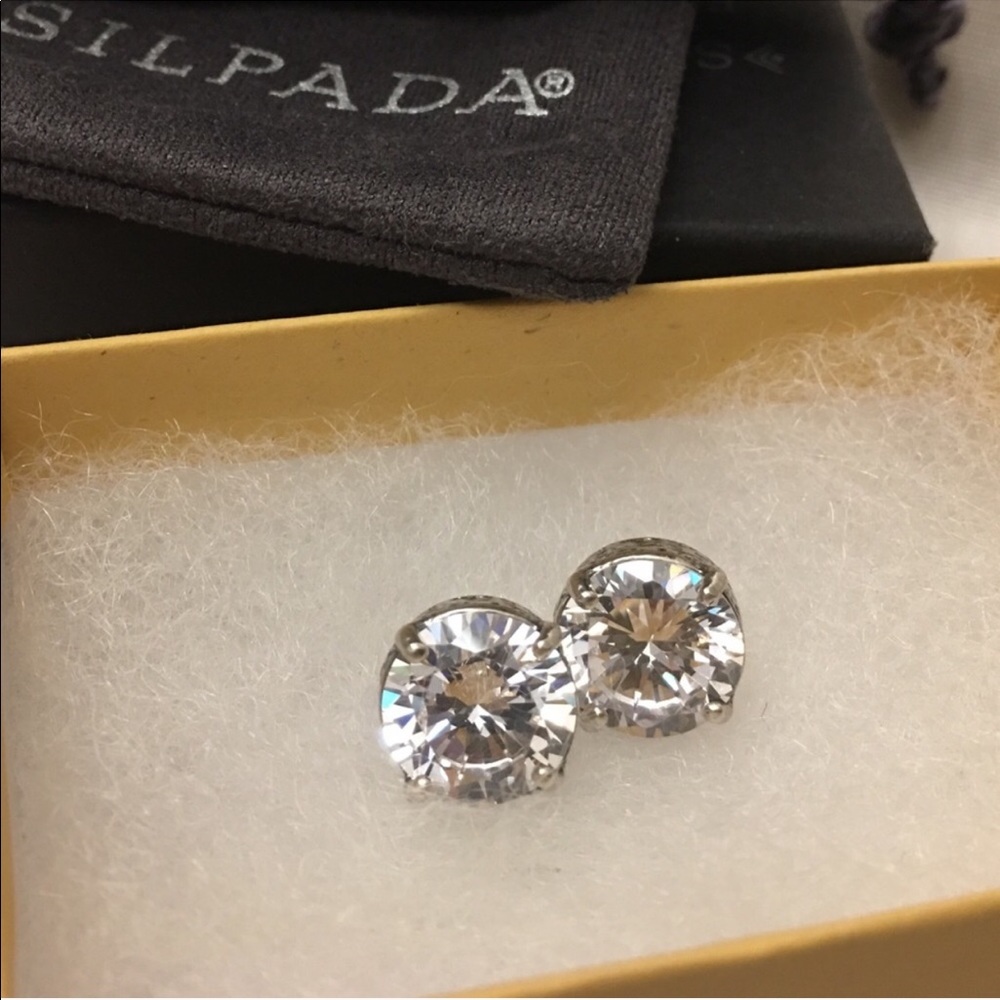 Silpada CROWN JEWEL Cubic Zirconia earrings P2381 - Picture 8 of 16